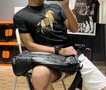 Variant image for Herr T-shirt Rundhalsad Djurmönster Kvalitets Bomull-1