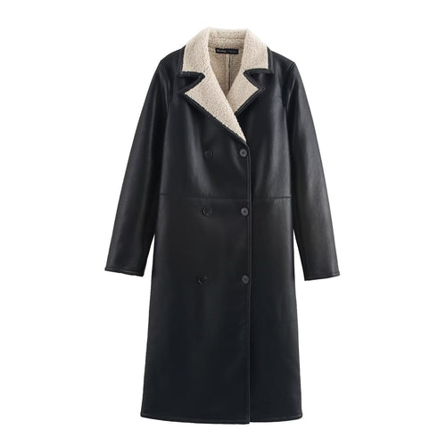 Damjacka Monokrom Design med Knappar i 100% Polyester-1