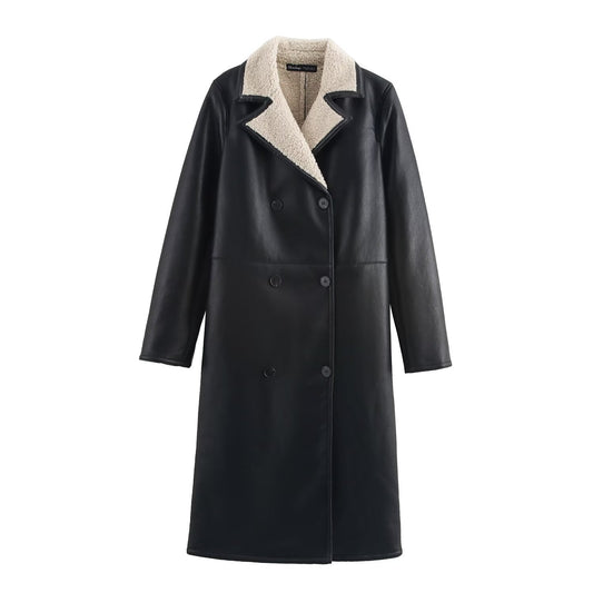 Damjacka Monokrom Design med Knappar i 100% Polyester-1