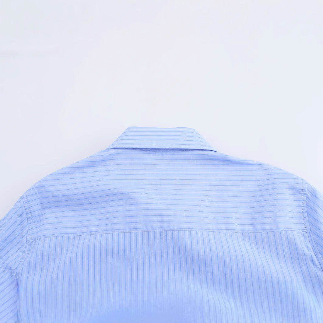 Dam Skjorta Randig Lång Ärmar 100% Bomull-4