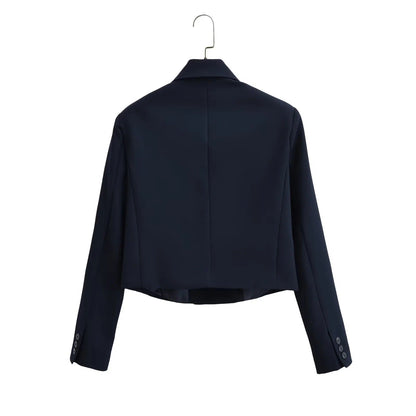Dam Blazer Beskuren Chic Andningsbart Material 2