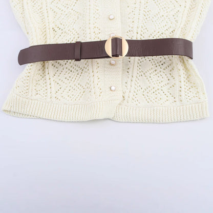 Kvinnors Stickklänning med Kofta och Bälte i Fint Material 4