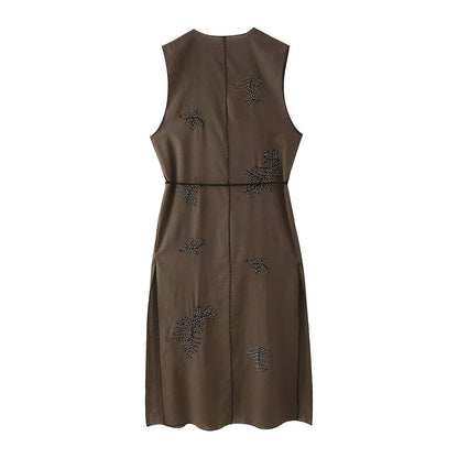 Dam Långa Byxor med Paljetter och Snörning Polyester-3