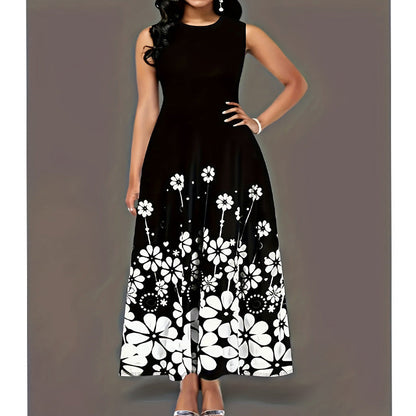 Långklänning Dam Tryckt Lätt Polyester för Fest och Vardag-2