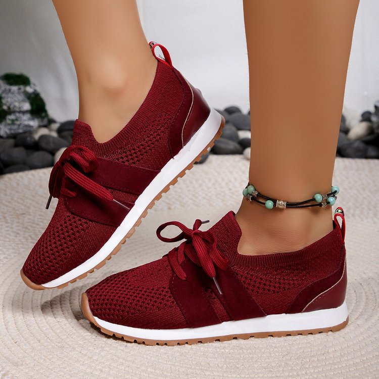 Kvinnor Sportsneakers Flexibelt Andningsbart Nätmaterial-3