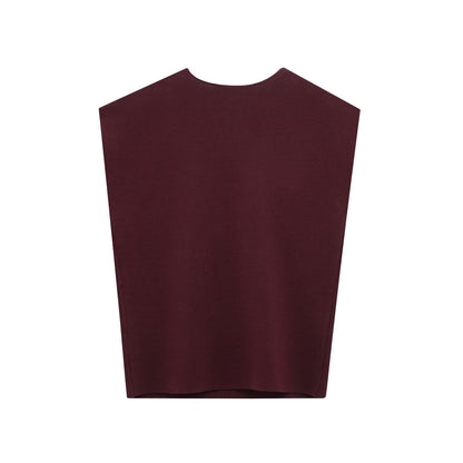 Dam Ärmlös Klänning Asymmetrisk Polyester med Gulddekoration-3