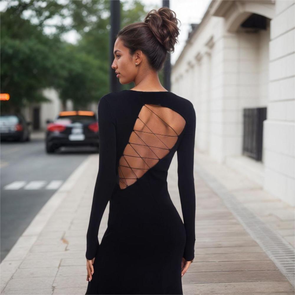 Kvinnors Lång Klänning Fyrkantig Halsringning A-Line Enstycke-4