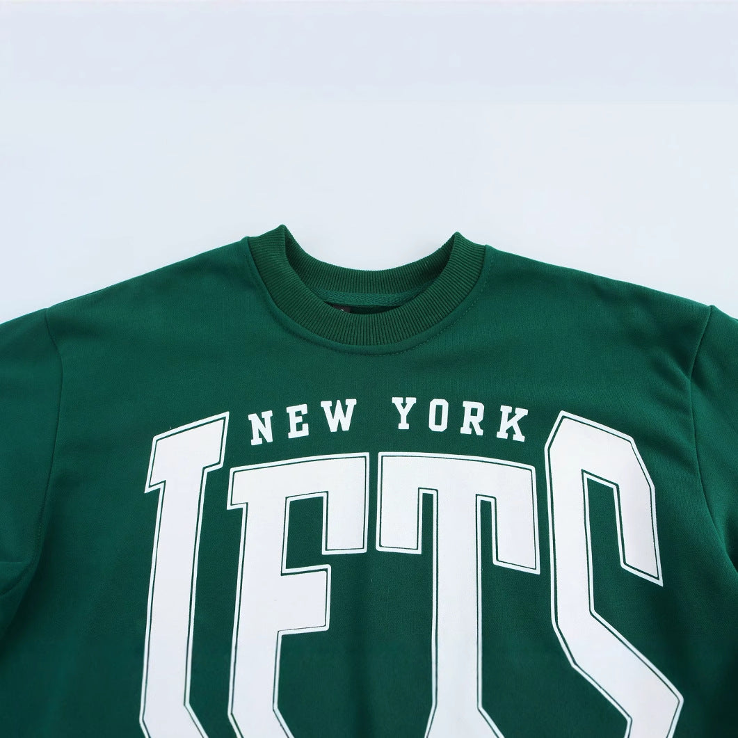 Sportig Kvinnors Tröja med Vintageinspirerat Tryck, Rund Hals och Elastiska Manschetter – Mjuk Tyg för Avslappnad Passform 4