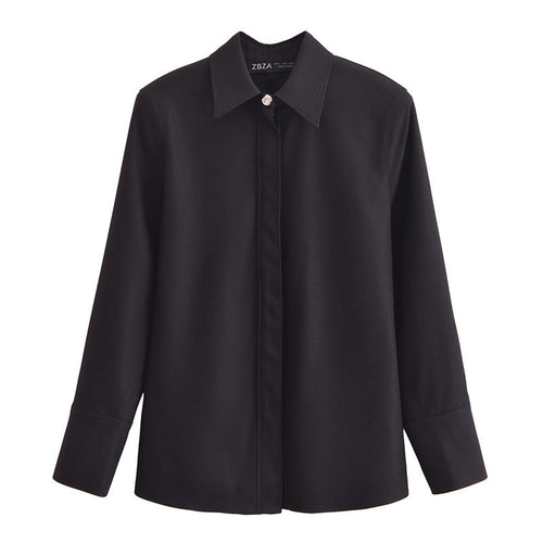 Dam Skjorta Långärmad Satin Elegant-1