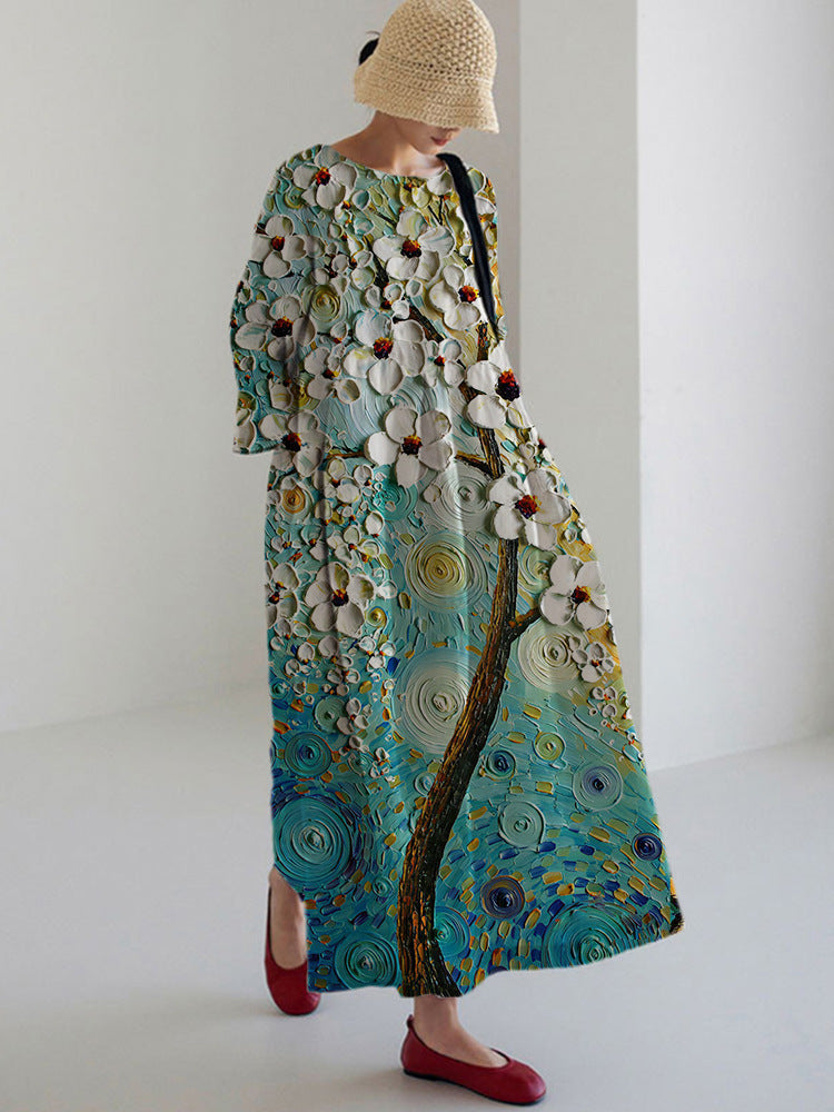 Dam Midsommarklänning Lätt Material med Tryck-5