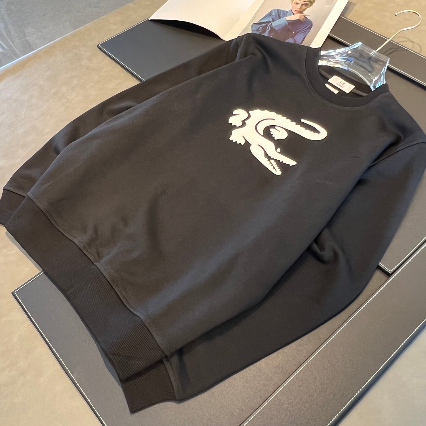 Herrar Vintertröja Rund Hals Bomull Polyester-4
