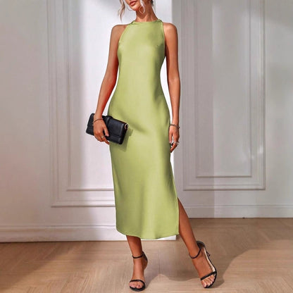 Dam A-Line Kjol Satin Lång-4