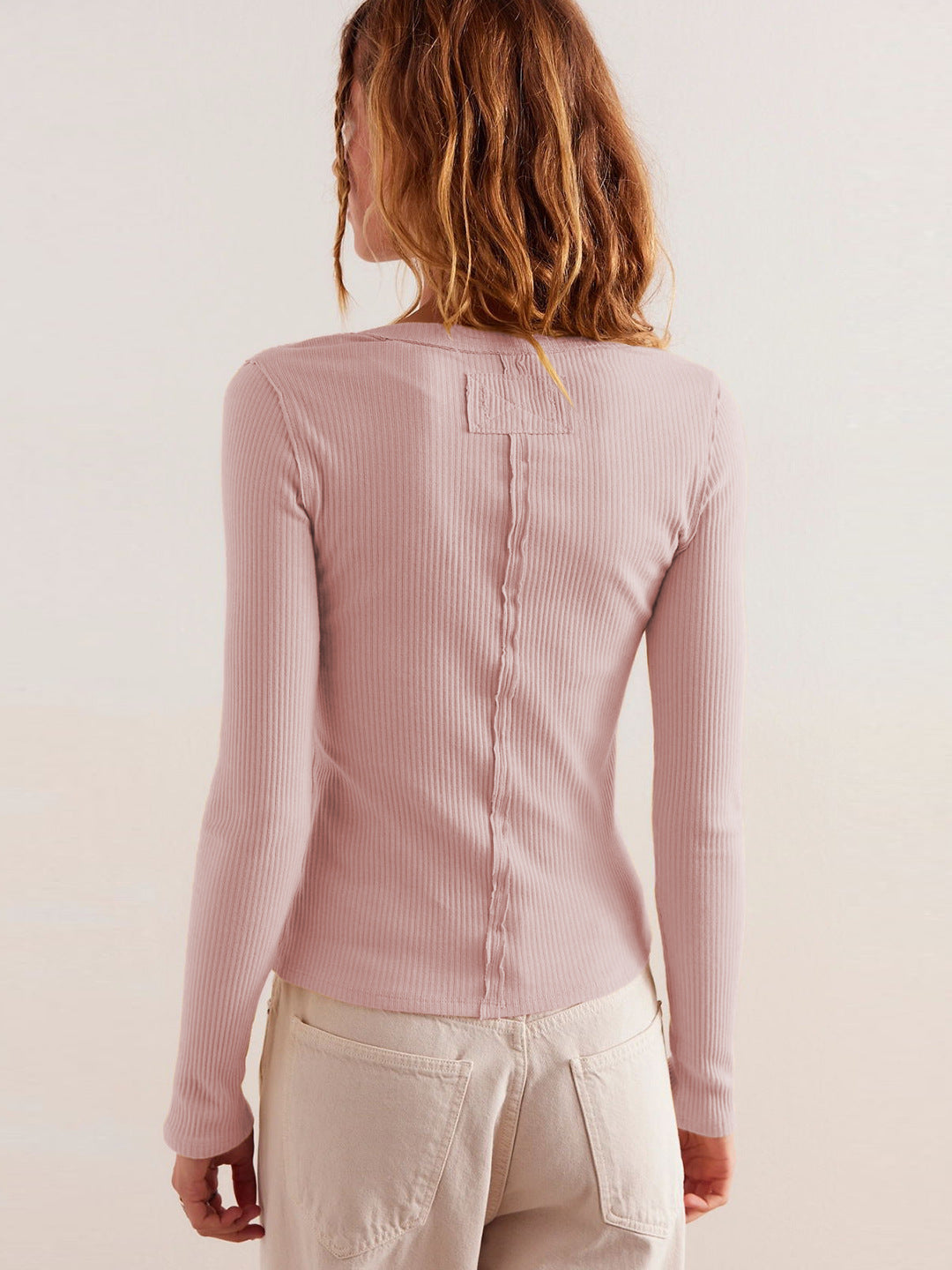 Dam Knappkardigan Ribbstickad Viskos Spandex-6