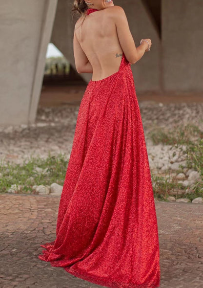 Kvinnors Lång Aftonklänning Elegant Spandex-4