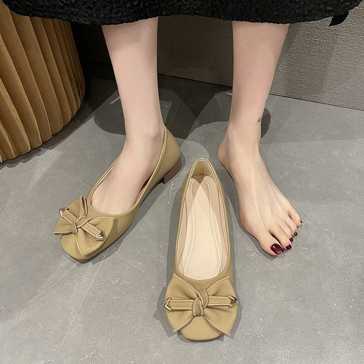 Kvinnors Ballerinas Elegant Slingdetalj Syntetiskt Läder-5