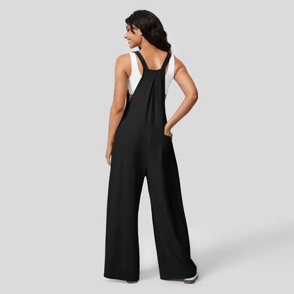 Dam Overalls Ärmlös Hög Midja Bomull-5