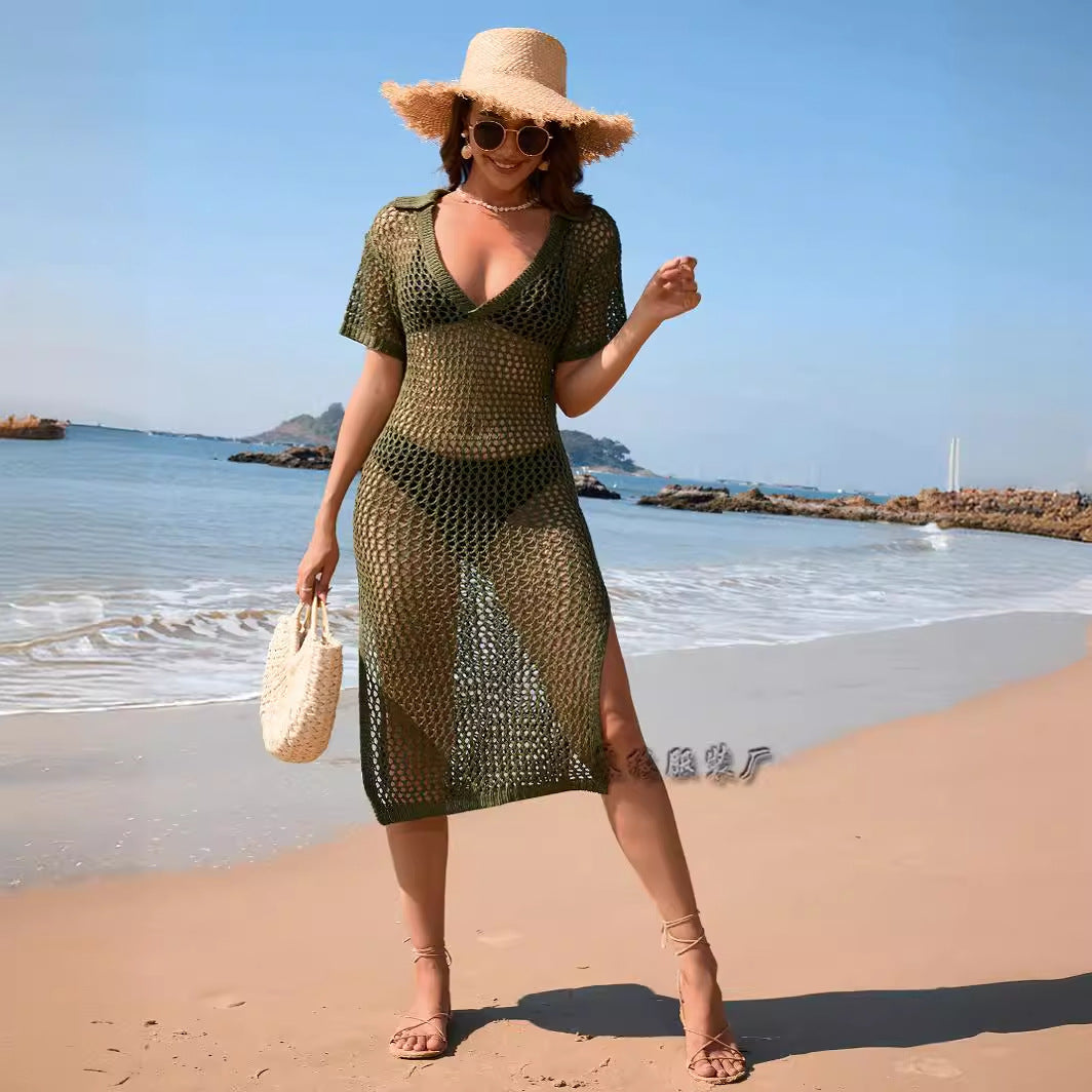 Kvinnors Semestertröja Lös Passform Stickad Akryl-3