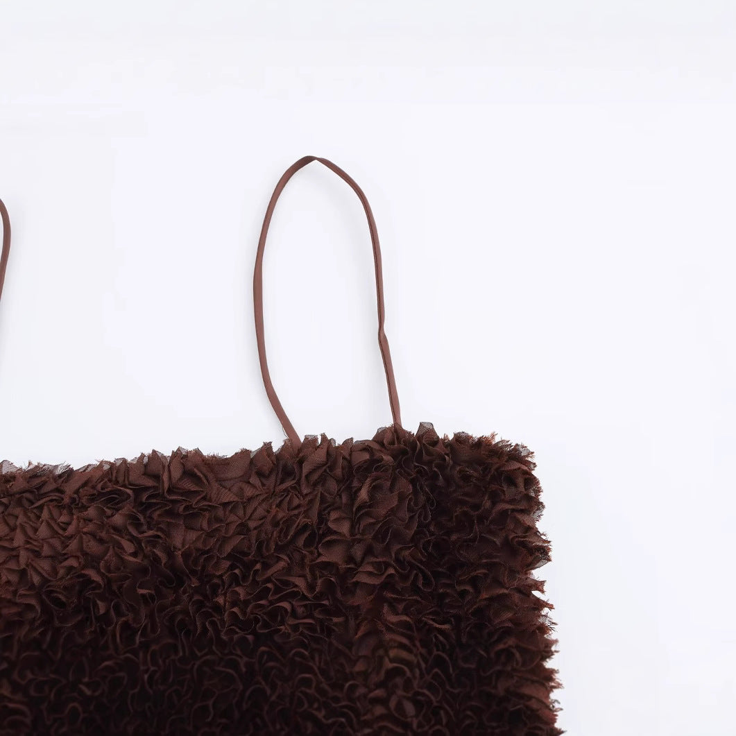 Dam Mesh Topp Fluffig Polyester-4