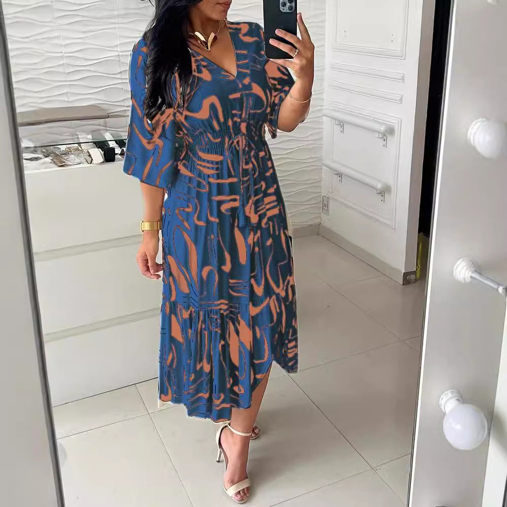 Variant image for Fina Dam Klänningar Lång Klänning med Rynkade Ärmar i Polyester-25