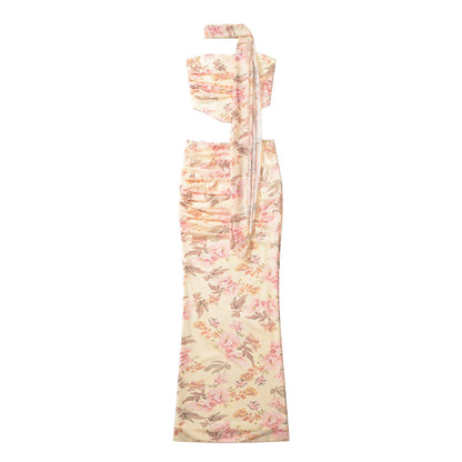 Dam Bandeau Topp Blommig Design med Rüschendetaljer Elastisk Material-2
