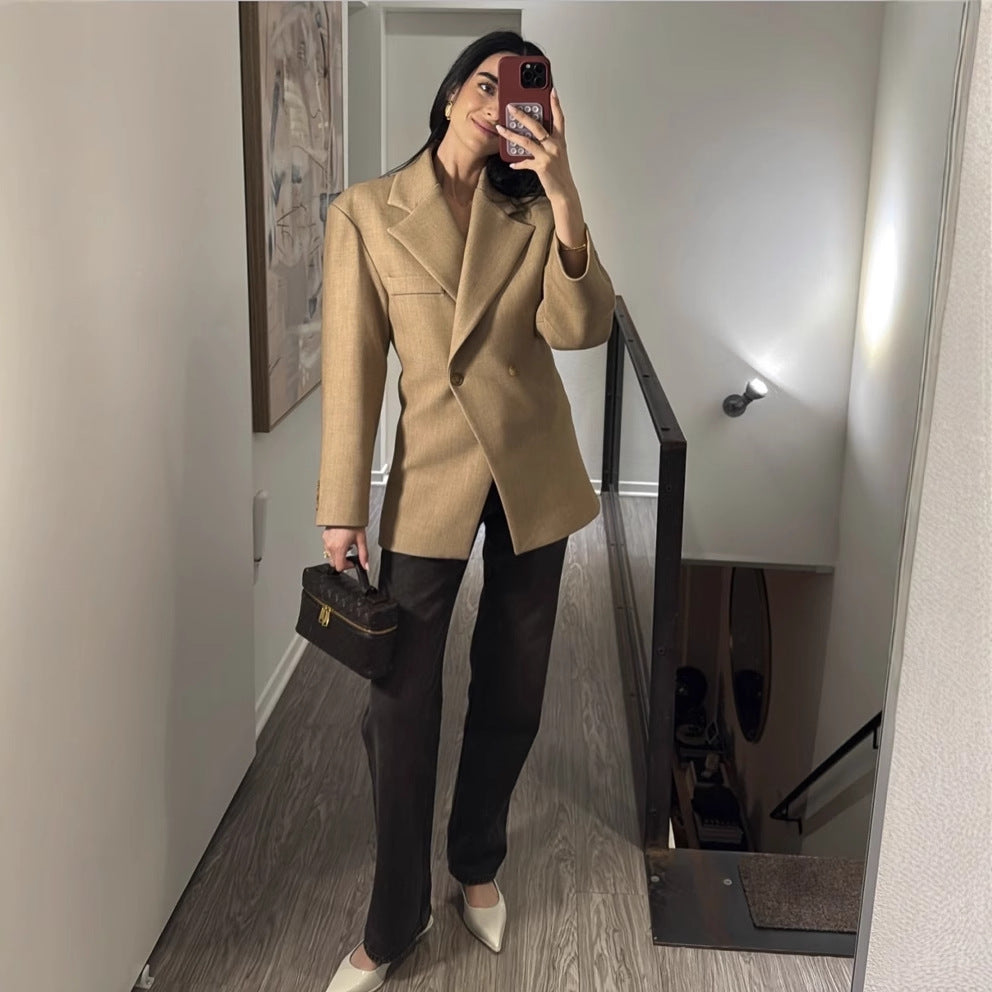 Damen Blazer Übergröße Modern Stil – Atmungsaktives Material, Elegante Knopfclosure, Perfekt für Arbeit und Freizeit 3
