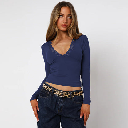 Variant image for Dam T-shirt V-hals Urban Stil 80% Nylon 20% Spandex-9