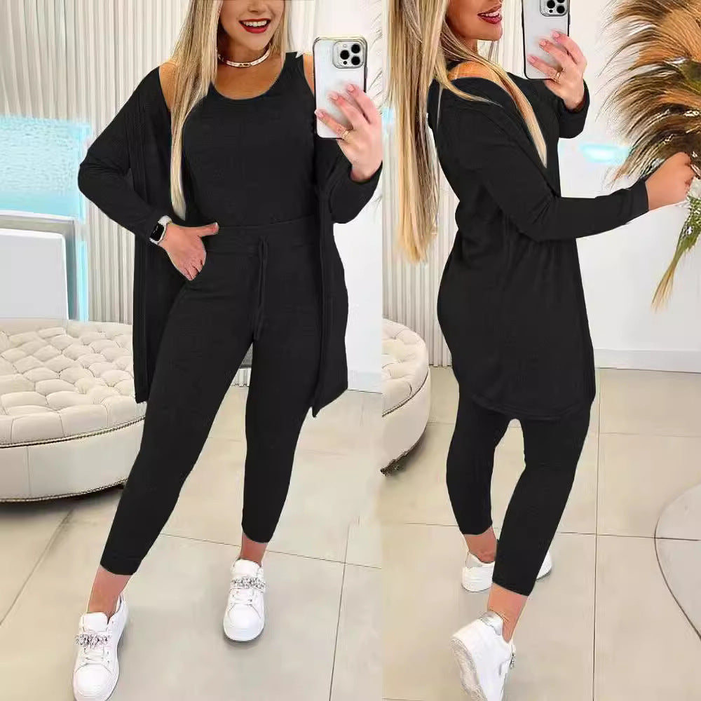 Dam Casual Set Långa Ärmar Polyester-2