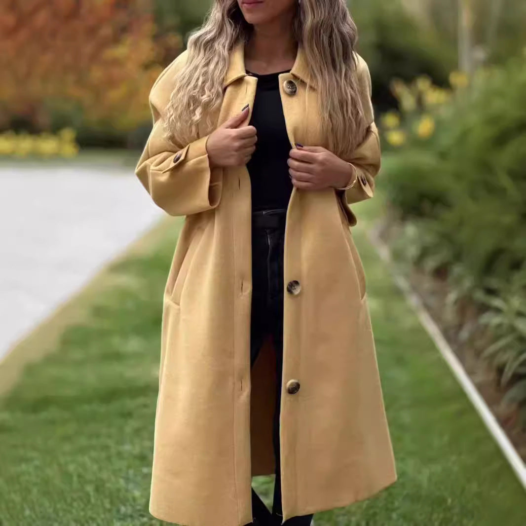Dam Ullkappa Löst Fit Klassisk Polyester-2