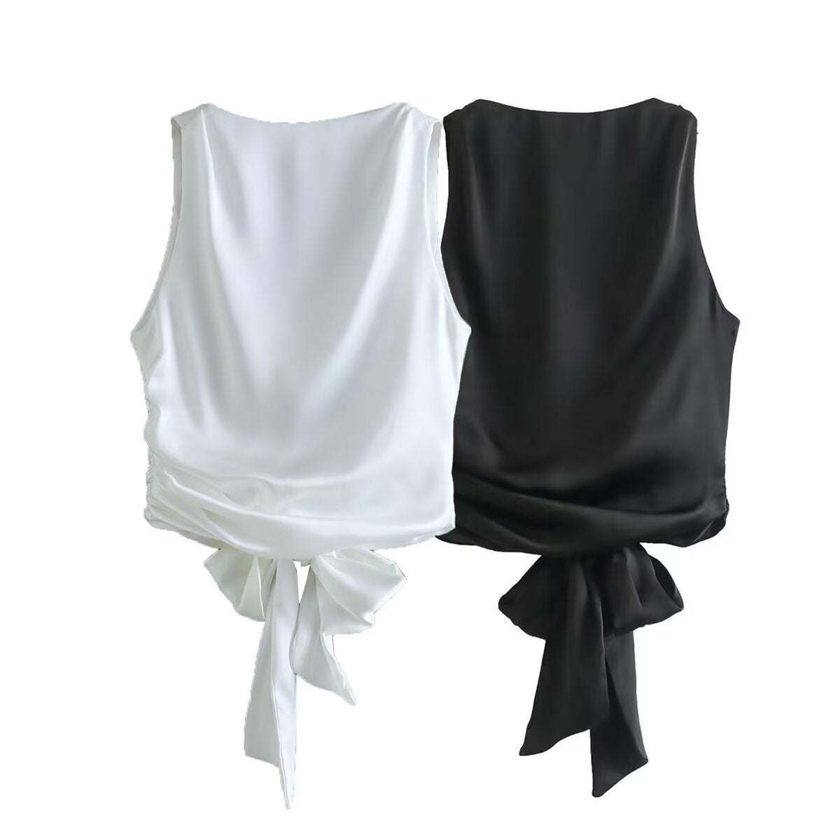 Dam Kort Topp Enfärgad Polyester Street Mode-2