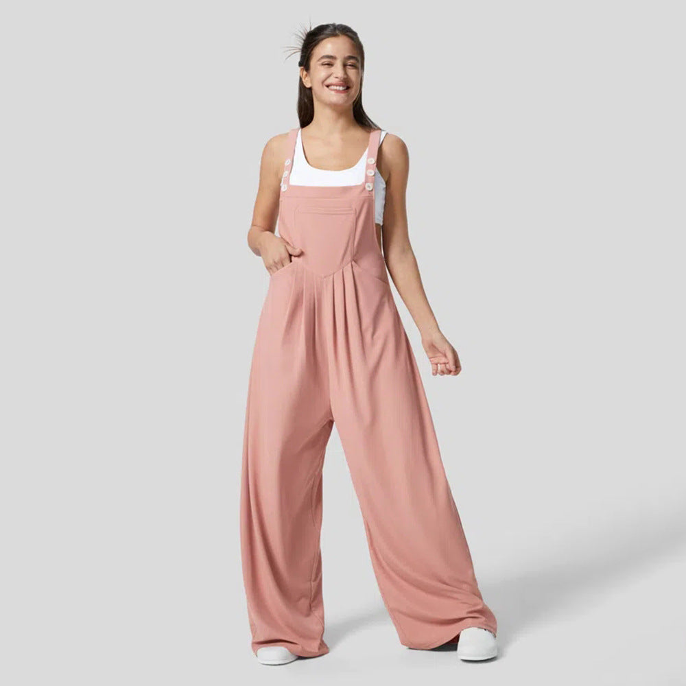 Dam Overalls Ärmlös Hög Midja Bomull-2