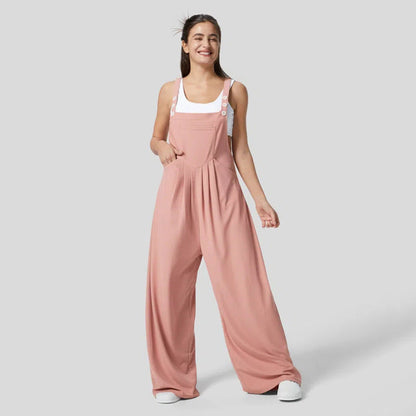 Dam Overalls Ärmlös Hög Midja Bomull-2