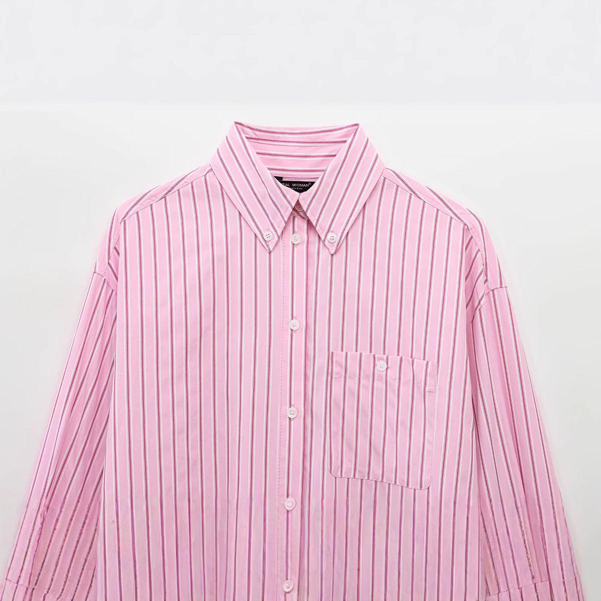 Dam Skjorta Långärmad Randig Polyester-2