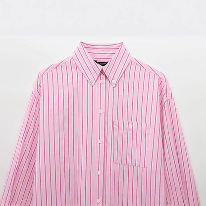 Dam Skjorta Långärmad Randig Polyester-2