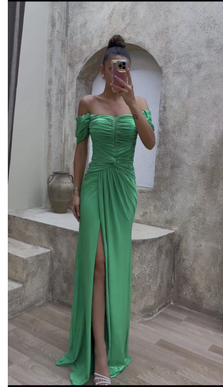 Dam Maxiklänning Tätt Passande Högkvalitativt Tyg-1