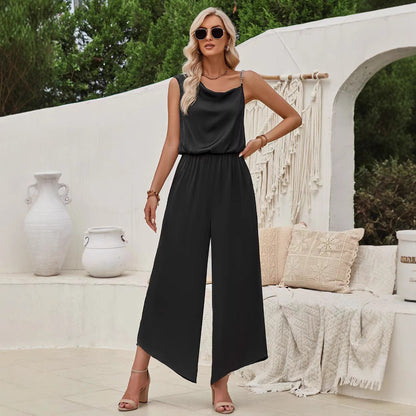 Dam Byxor Bred Ben Medelhög Midja Lätt Polyester-4