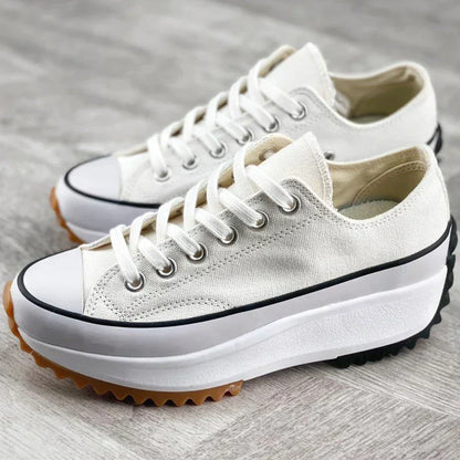Kvinnors Sneakers Slip-On Plattform Tyg-6
