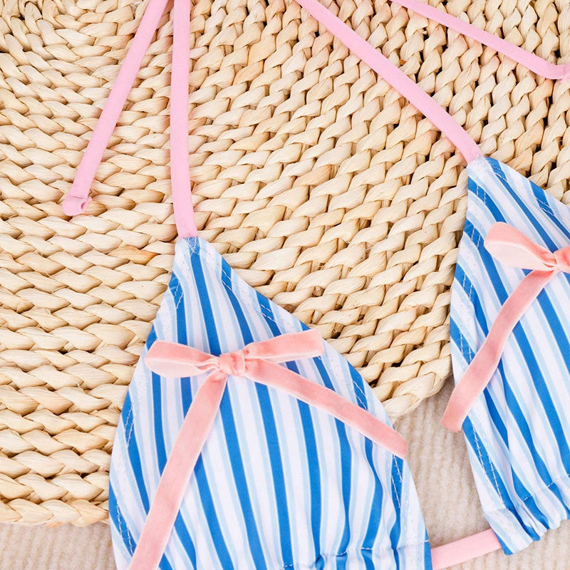 Dam Triangelbikini Justerbara Remmar Elastisk Badkläder 4