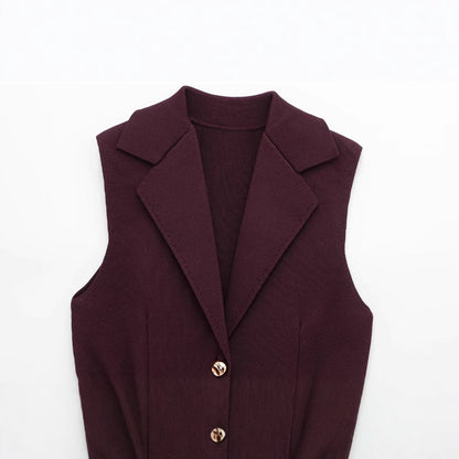 Dam Västar Fällfoldad Mörkröd 100% Polyester-2