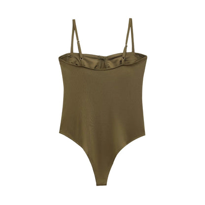Kvinnors Bodysuit Justerbara Remmar Mjuk Elastisk Blandning 3