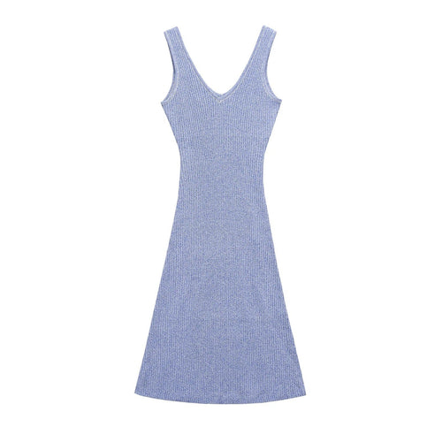 Damklänning V-hals Figurvänlig Elegant i Elastiskt Tyg 1