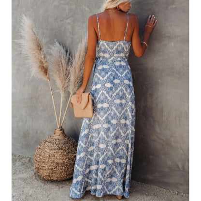 Dam Maxi Klänning Blommig Midi Polyester Fina Dam Klänningar-4