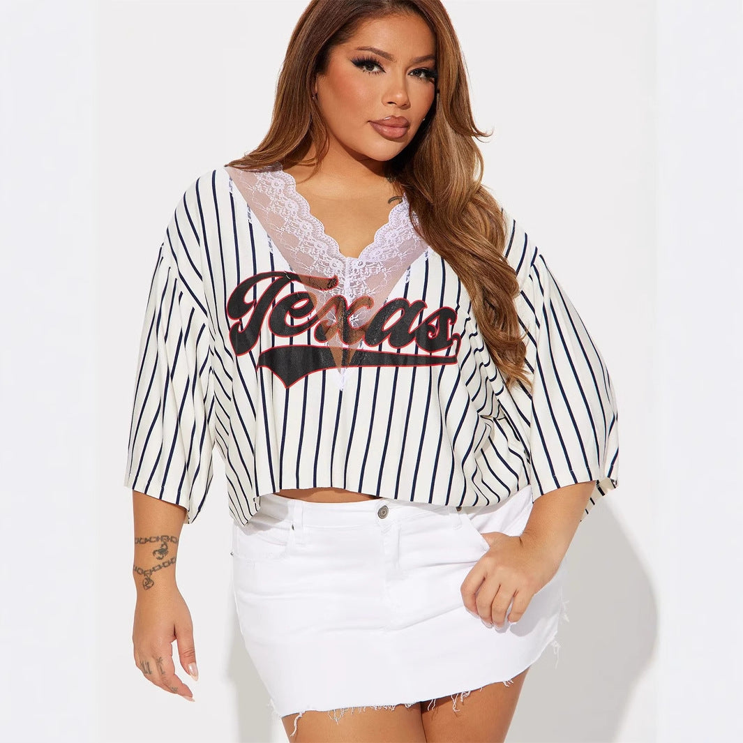 Dam T-shirt V-ringad Polyester Trendig Stil Komfortabel Passform-2