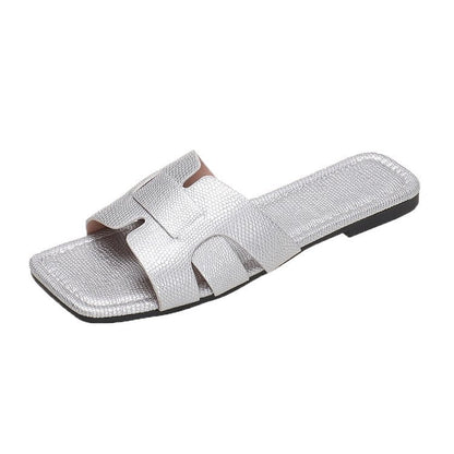 Dam Sandaler Tvärdesign Glänsande Syntetiskt Material 9