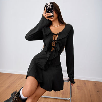 Kvinna Kort Kjol A-Line Patchwork Polyester-4