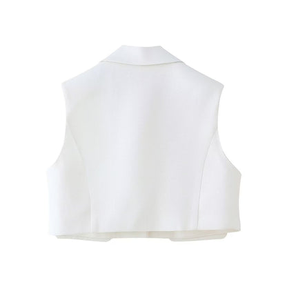 Dam Byxdress Enfärgad Lång Byxa Polyester Ärmlös Elegant-3