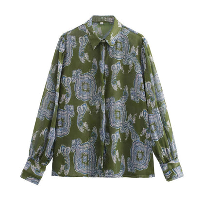 Variant image for Herrskjorta Vintage Revers Mönstrad 100% Bomull-1