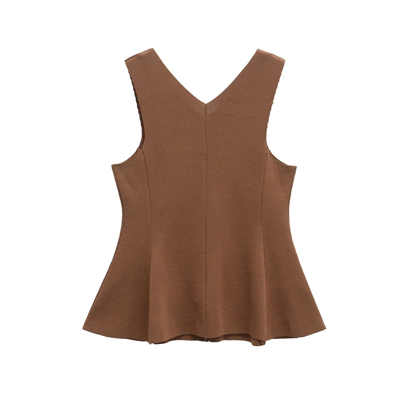 Kvinnors Asymmetrisk Topp V-ringning Peplum Mjukt Tyg-3