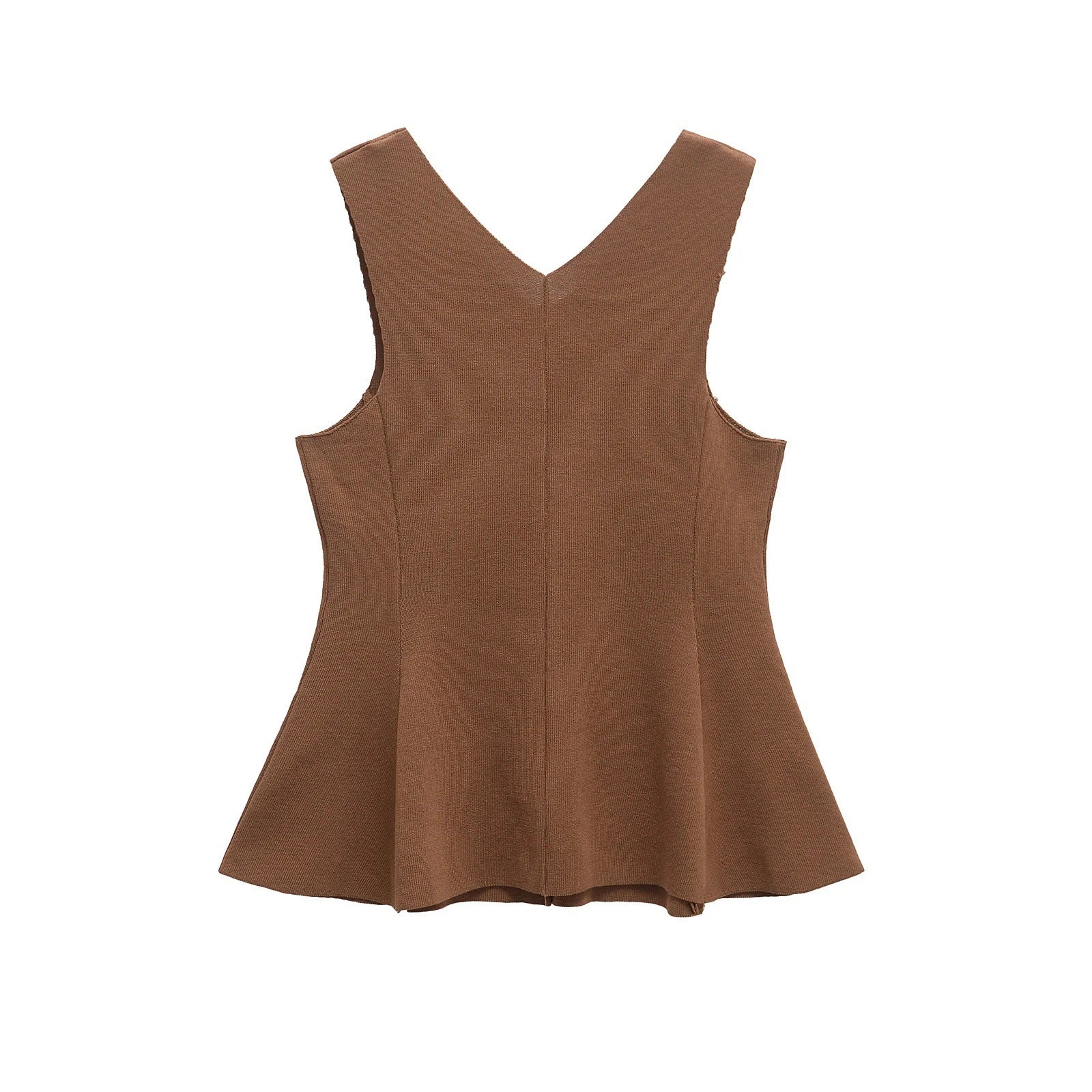 Kvinnors Asymmetrisk Topp V-ringning Peplum Mjukt Tyg-3