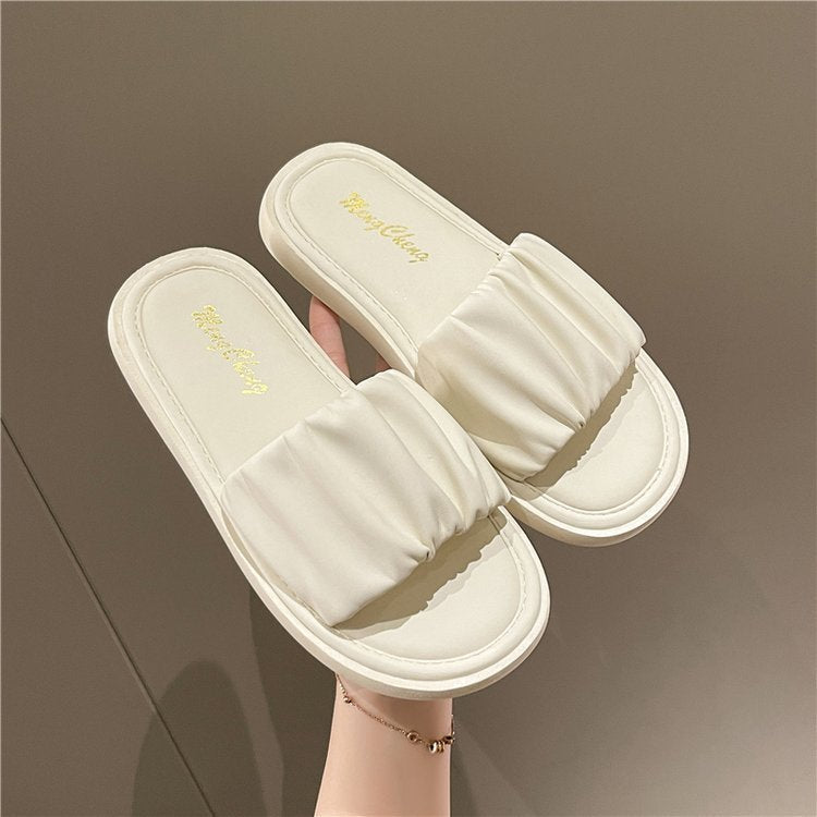 Kvinnor Pantoletter med Elastisk Överdel och Slip-Resistent Sula – Bekväm och Modern Design för Inomhus och Utomhusbruk 3