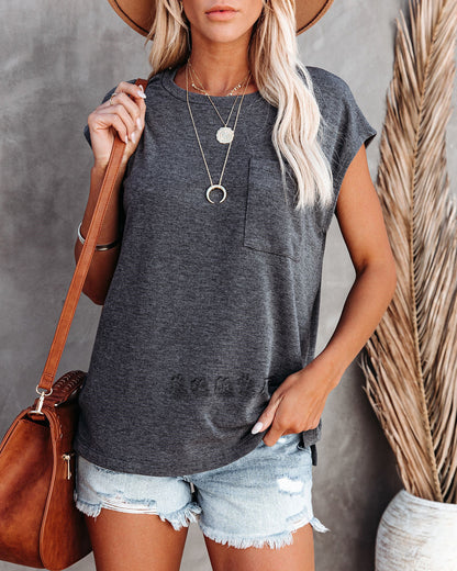 Stickad Dam Tröja Löst Fit Polyester Monokrom-1